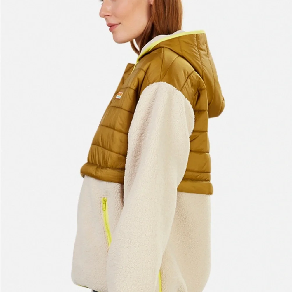 MOTHER Sher-Puff Zip Fleece Sherpa Pullover NEW - Picture 3 of 14